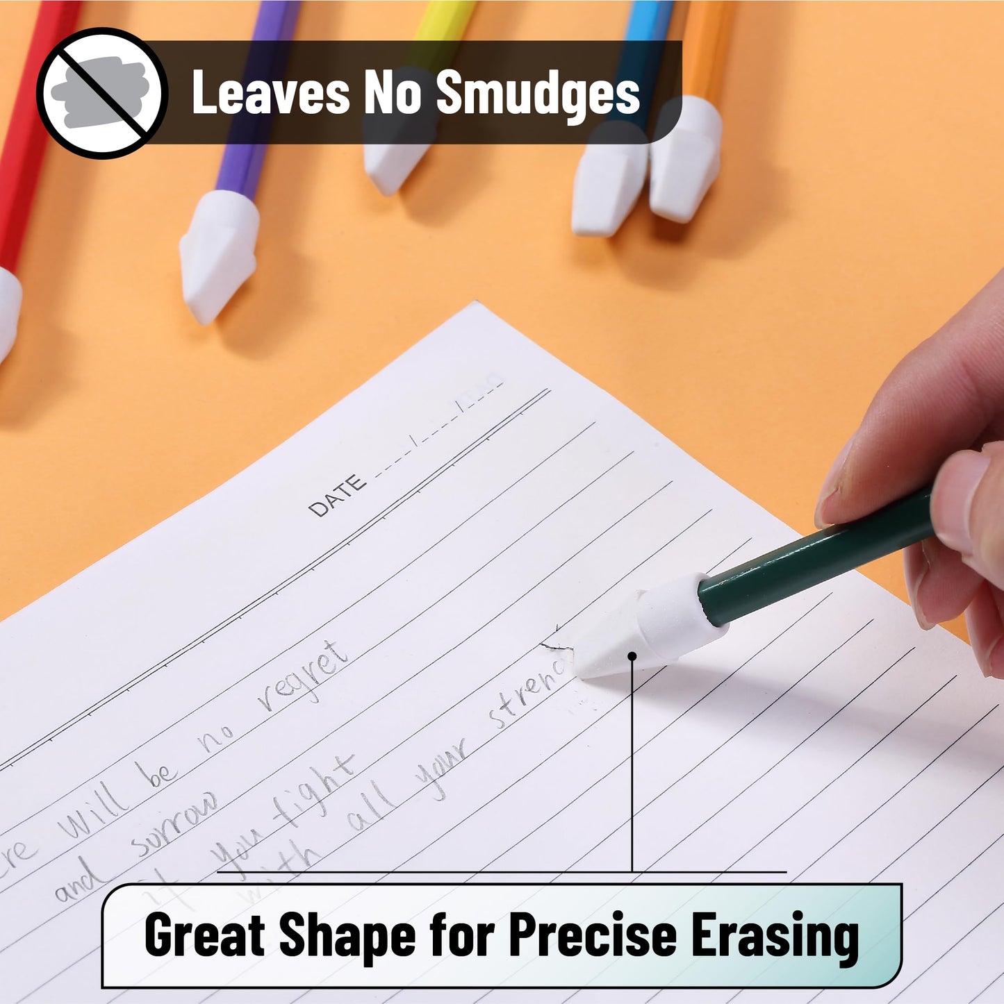Mr. Pen- White Pencil Top Erasers, 120 pcs, Eraser Caps for Pencils