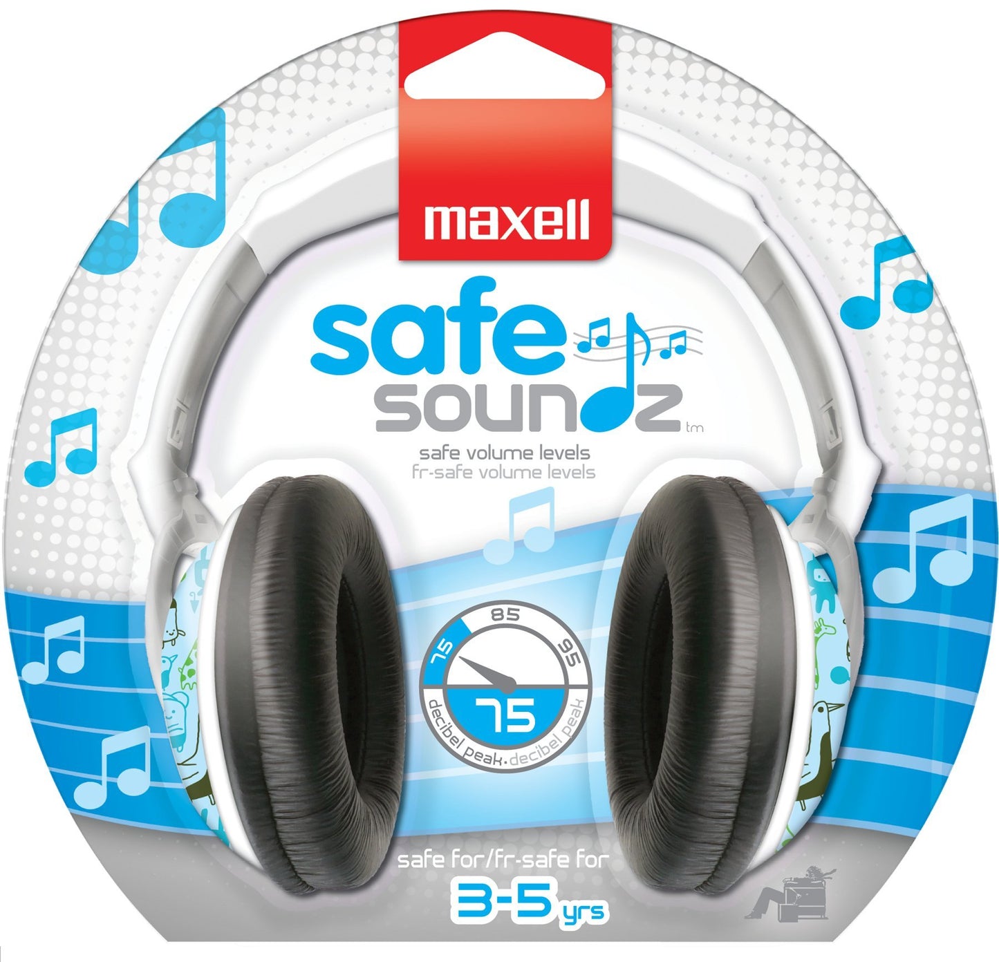 Maxell Safe Soundz Over Ear Headphones Wired Safe Volume Fun Color Young Kids Over The Ear - Light Blue (190295)