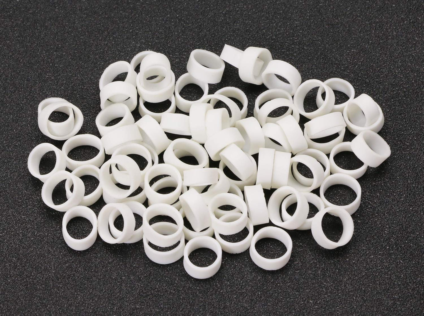 ONLYKXY 100 Pieces Silicone Cable Ties, Data Lines Silicone Cord Ties, Reusable Rubber Rings, Power Cable Tie Straps, Elasticity Coil Ring, Rubber
