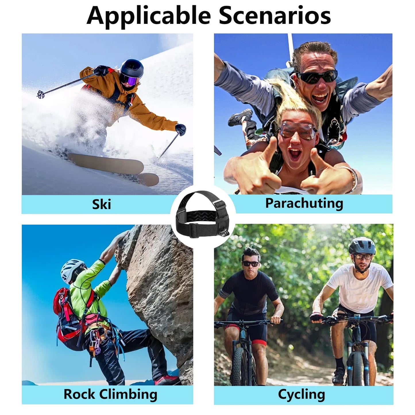 EIOYUMY Head Strap Mount Suitable for Pocket 3,GoPro Hero 13, 12, 11, 10, 9, 8, Insta360 X5, X4, X3,DJI Osmo Action Cameras
