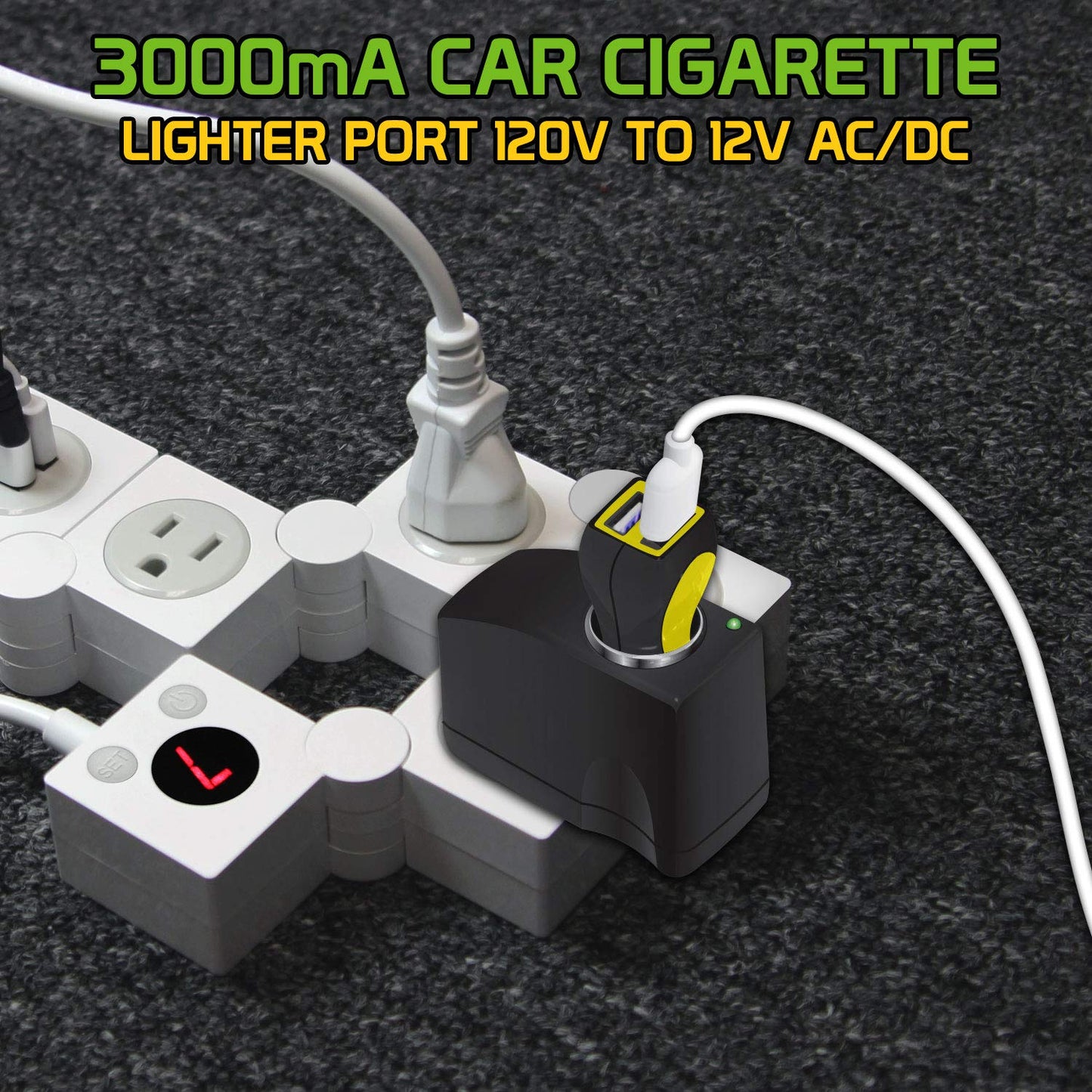 Cellet AC to DC 12V Output Converter. AC/DC Power 110V- 120V AC to 12V DC Car Cigarette Lighter Power Converter. AC to DC Female Adapter (Not…