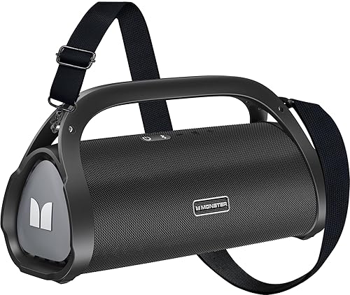 Monster Adventurer Max Bluetooth Speaker, IPX7 Waterproof Portable Speaker with Double Subwoofer, 120W Peak Stereo Sound and Rich Bass, 24H Playtime