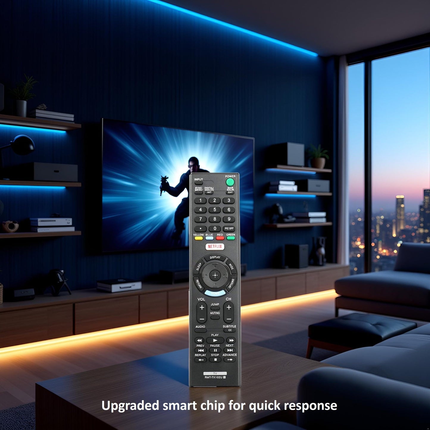 Universal for Sony-TV-Remote, Compatible with Sony Bravia Smart LCD LED HD TVs RMT-TX100U RMT-TX102U RMT-TX300U