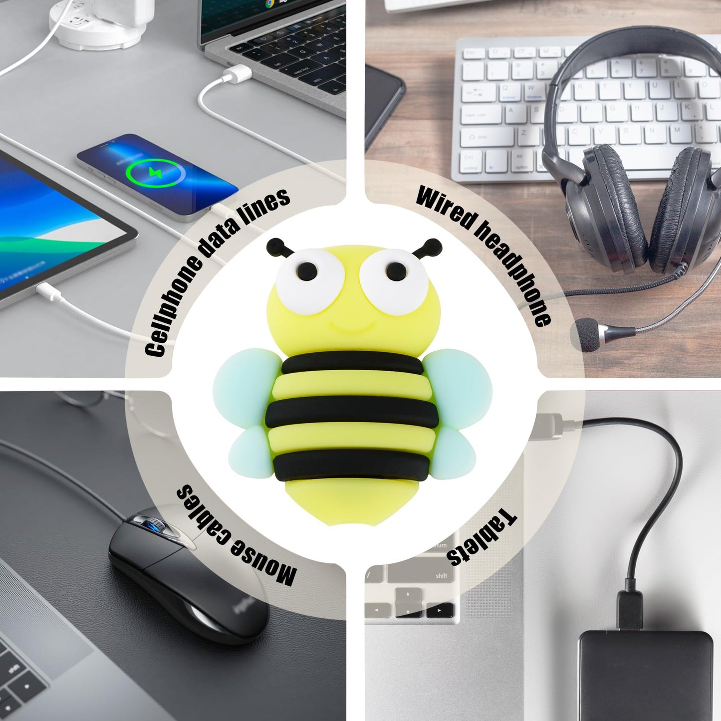CAIRIAC Phone Charger Protector Cute Animal USB Charger Cable Protectors for Charger, Data Cable Protector Gifts Charger Cable Saver Charging Cable