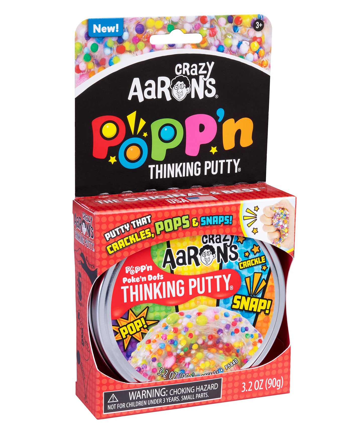 Crazy Aaron's Thinking Putty® - Poke'N Dots Popp’n - Multi-Color Sensory Putty for Kids and Grown ups in a 4" Tin - Creative and Endless Fun, Stress…