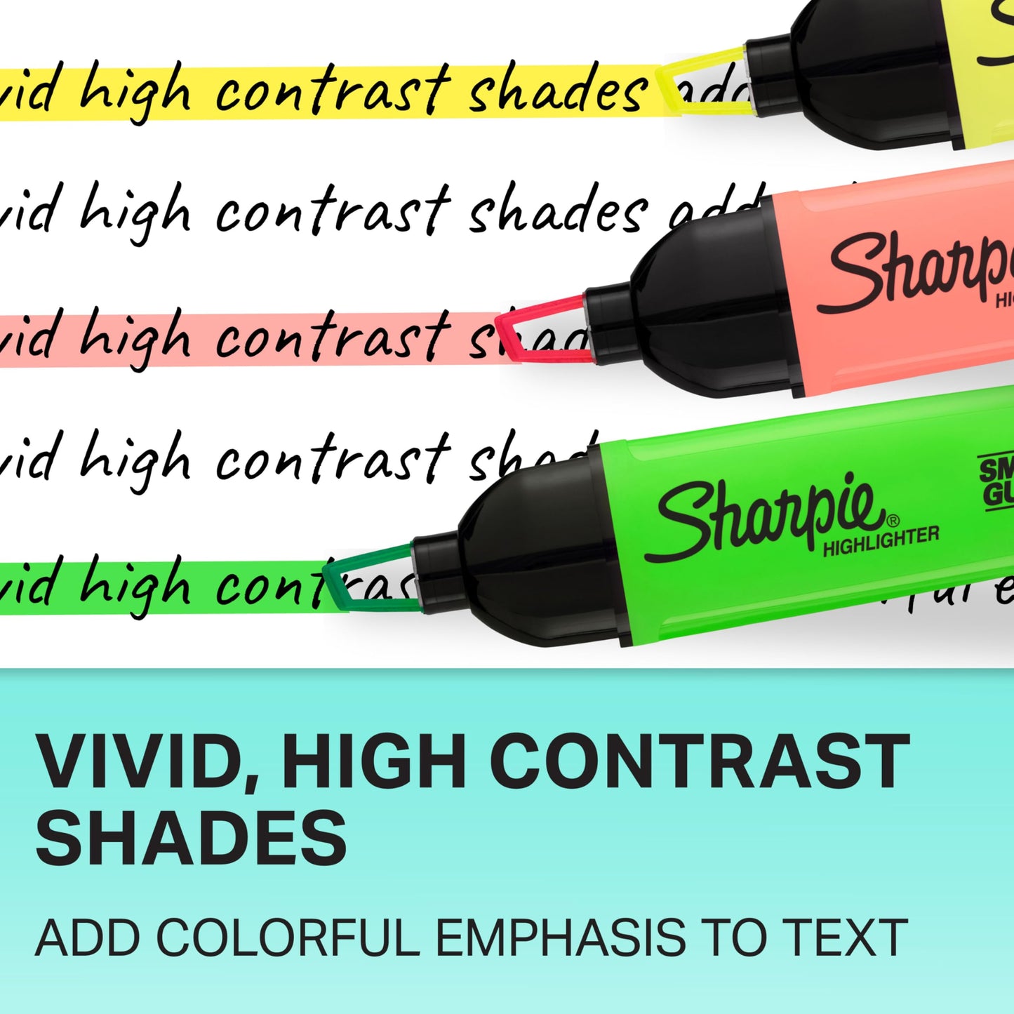 Sharpie Clear View Highlighters, Chisel Tip Highlighter Marker Set, Back to School and Office Supplies, Studying Essentials, Teacher Must Haves