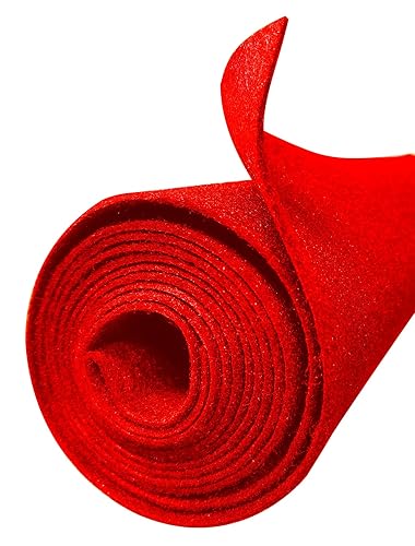 144" x 45" Red Polymat Felt Fabric Speaker Carpet Liner Resists Stains Speaker Box Cabinet Subwoofer for Car Audio,Boat Interior,Trunk,Shelf,Underfelt