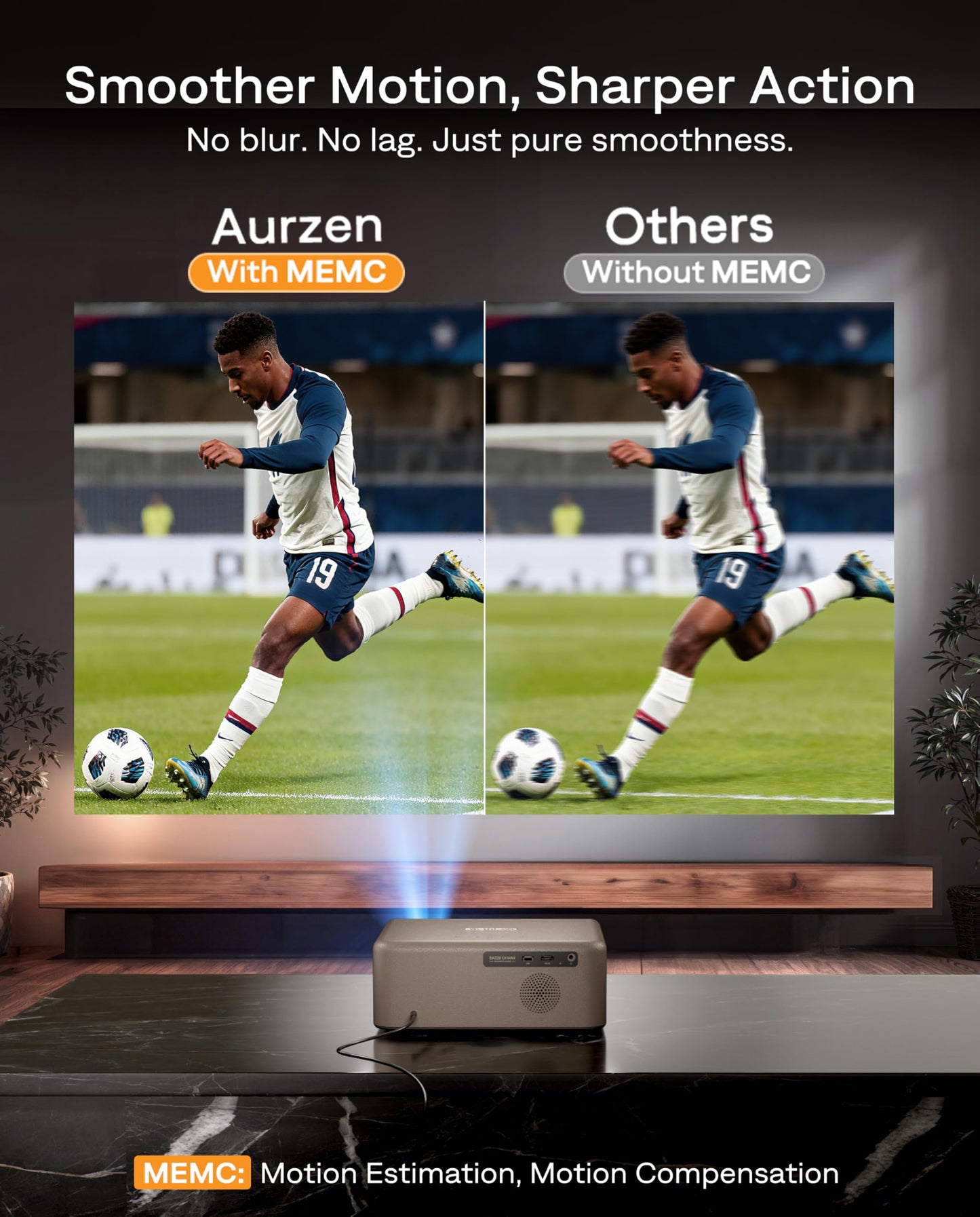 Aurzen EAZZE D1 MAX Upgraded Google TV Smart Projector 4K Supported, Ultra-Bright 1000 ANSI Lumens, MEMC Tech, Fully Automatics, 20W DoIby Audio, Home