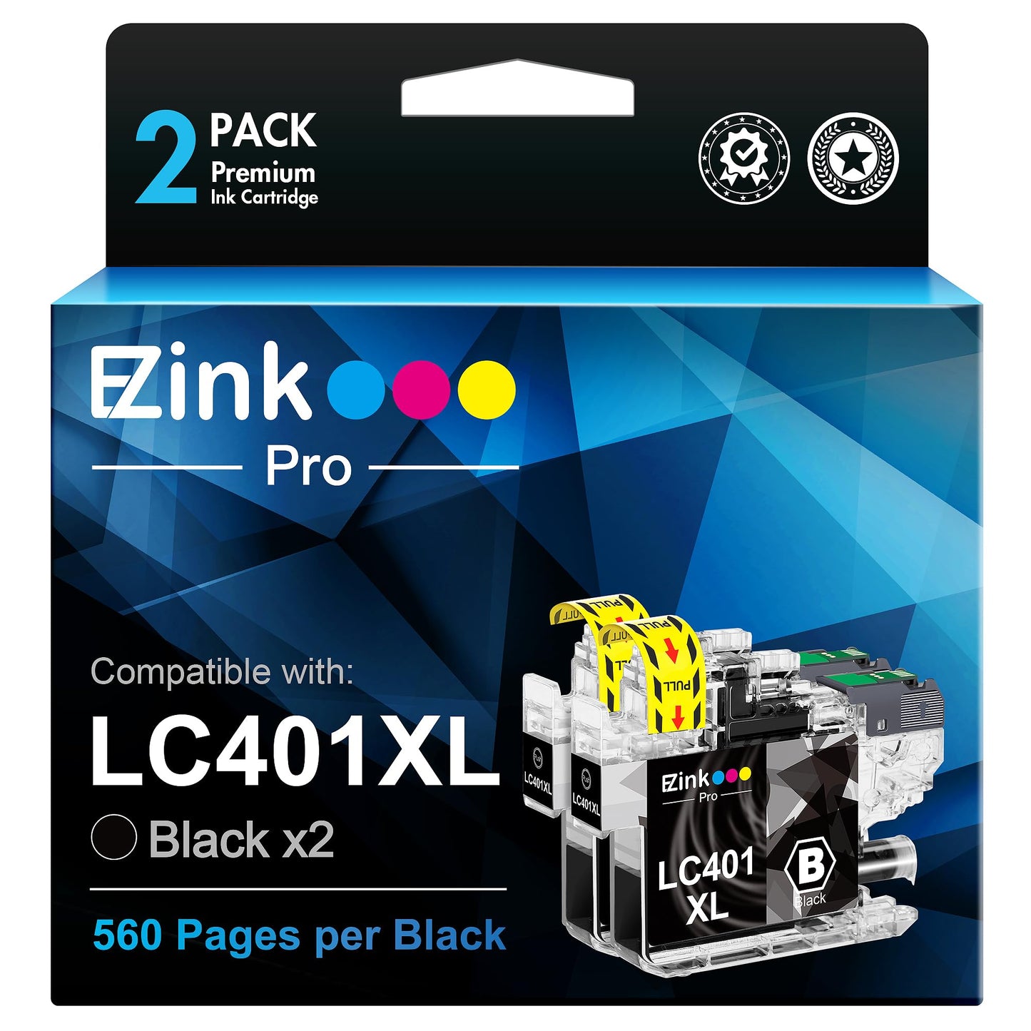 E-Z Ink Pro LC401XL Ink Cartridges Compatible for Brother LC401 XL Black LC401XL BK LC401BK LC 401 Ink Cartridges for Brother MFC-J1010DW MFC-J1012DW