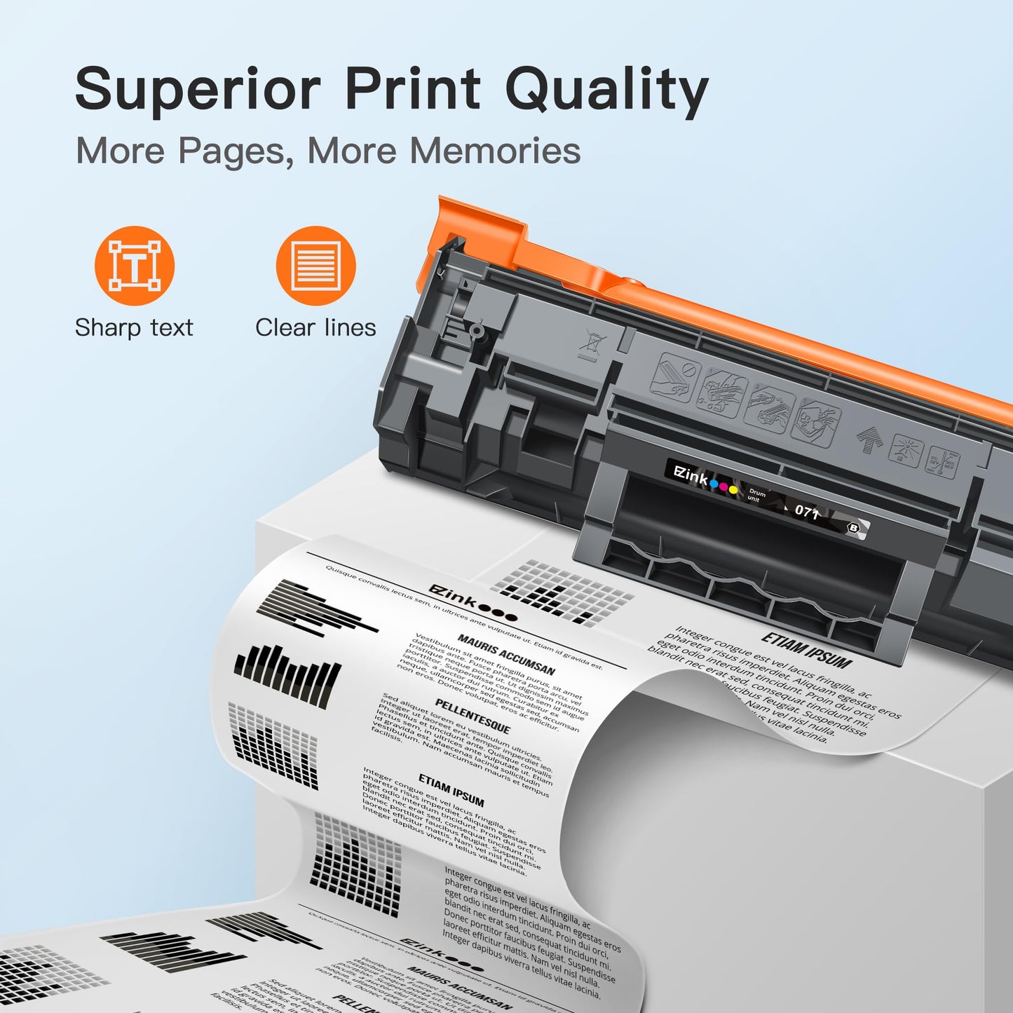 E-Z Ink CRG-071 071 Toner Cartridges-(with CHIP) Replacement for Canon 071 Black Toner Cartridge CRG071H Work with ImageCLASS LBP122dw LBP122 LBP120