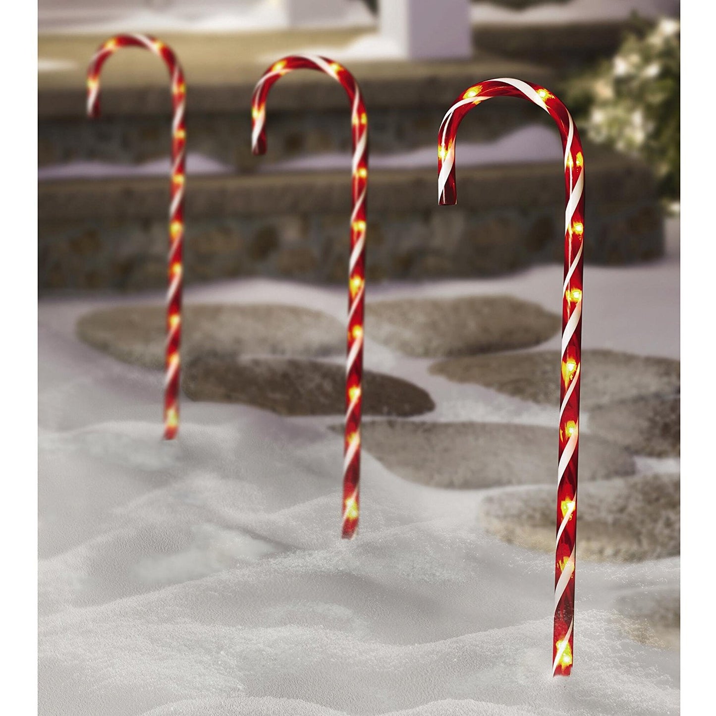 Jingle Time Lighted Candy Cane Pathway Markers (28") -Set of 12 (4-3 Packs)