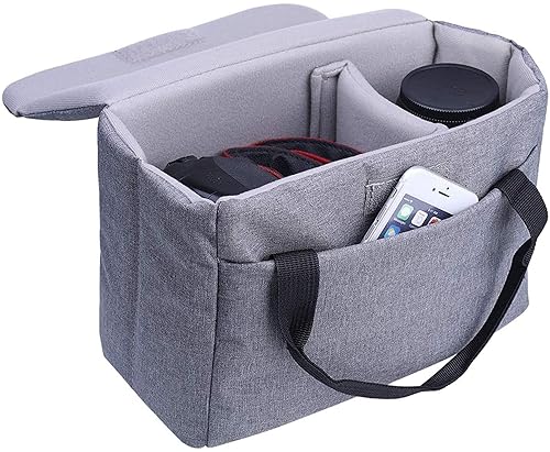 BOMKEE Camera Inserts Protective Bag Padded Insert Camer Cube Water Resistant DSLR SLR Case Foldable Liner for Sony,Canon,Nikon,Olympus Camera Lens