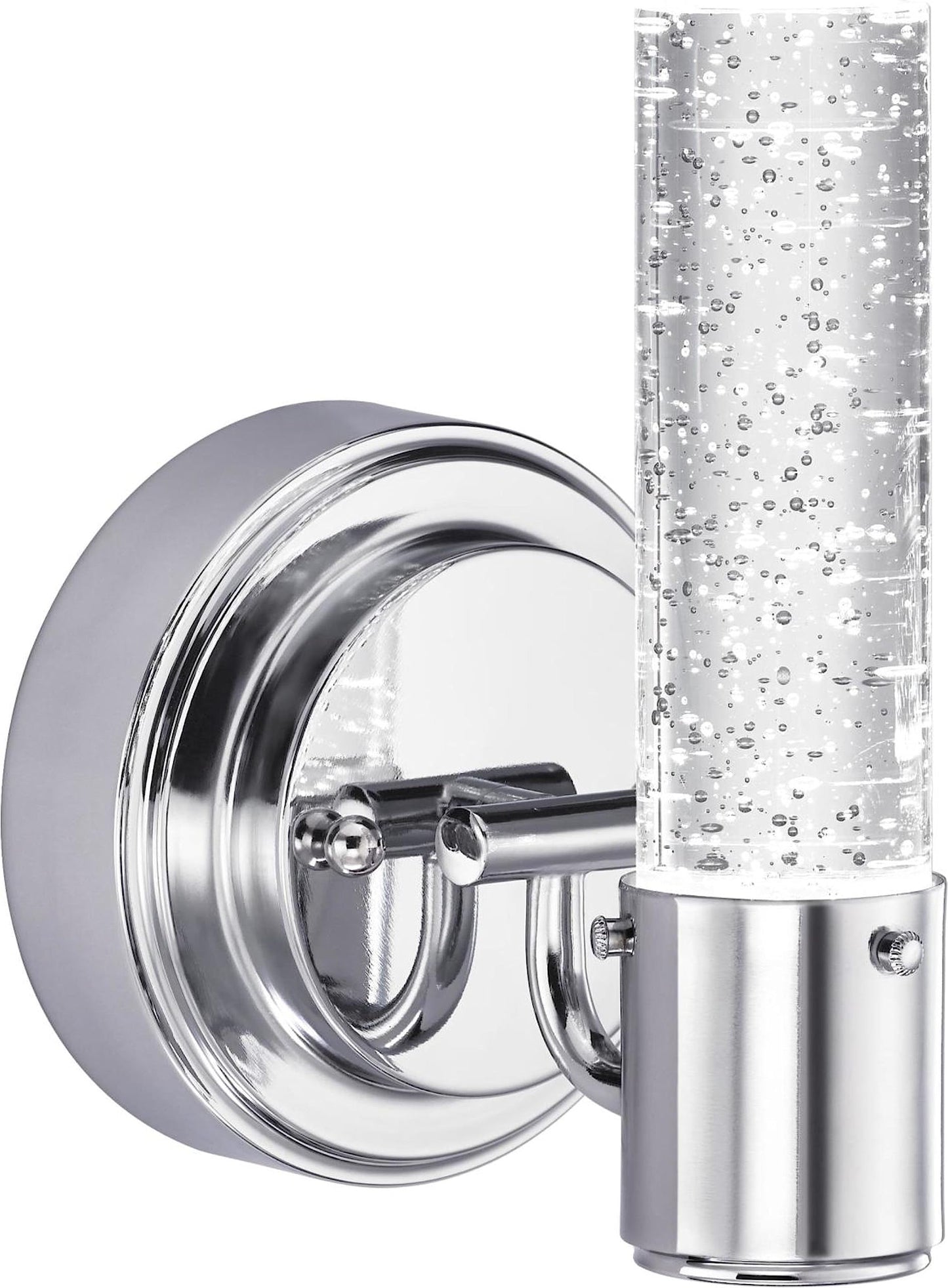 Westinghouse 6307600 Cava One-Light LED Indoor Wall Fixture, Chrome Finish with Bubble Glass, 1 Pack, Silver