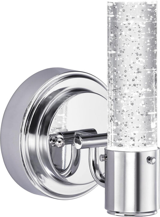 Westinghouse 6307600 Cava One-Light LED Indoor Wall Fixture, Chrome Finish with Bubble Glass, 1 Pack, Silver