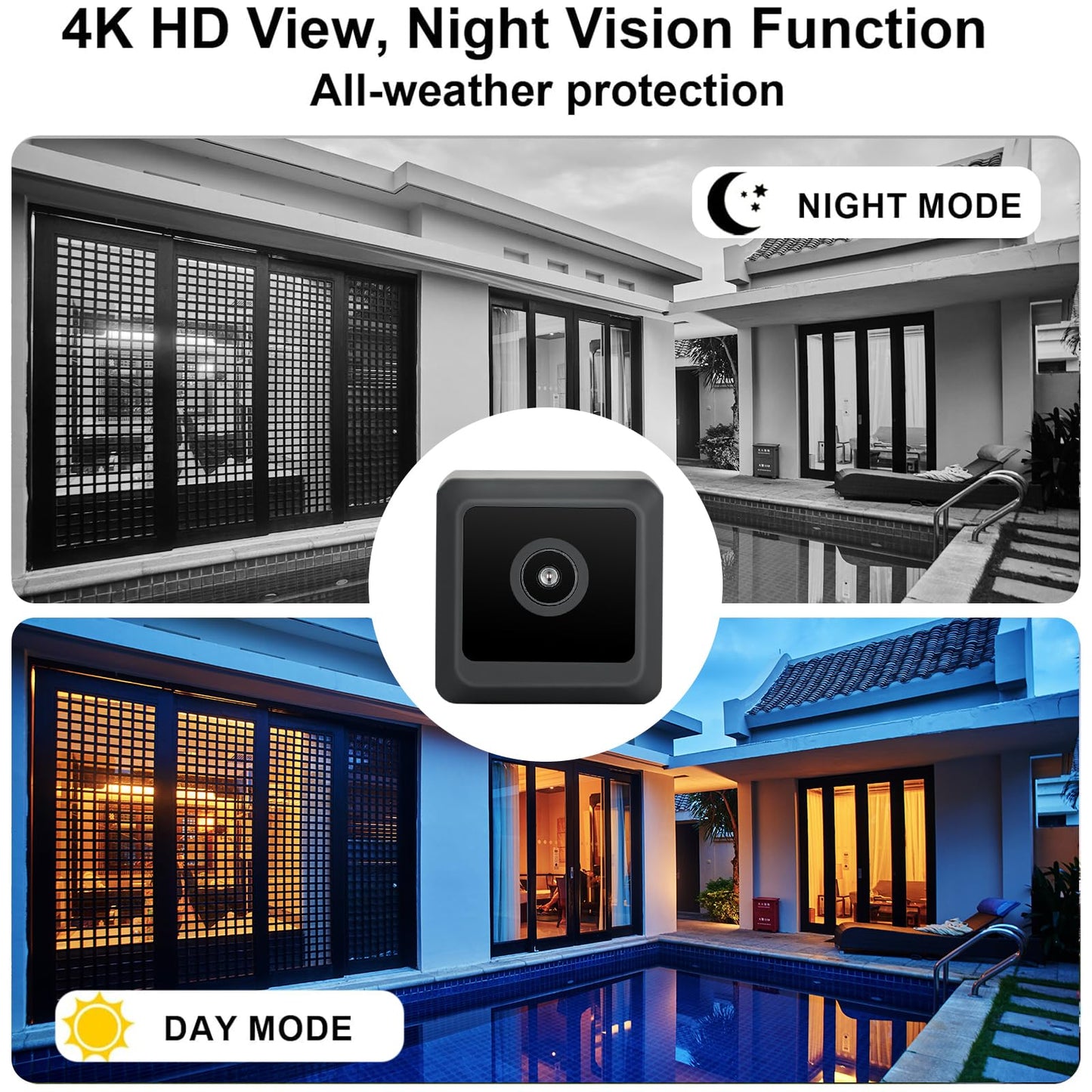 MORNGC 1080P HD Mini Wireless Camera with Long Battery Life, AI Human Eye Detection, Auto Night Vision, WiFi, Baby Monitoring, SD Card Loop Recording