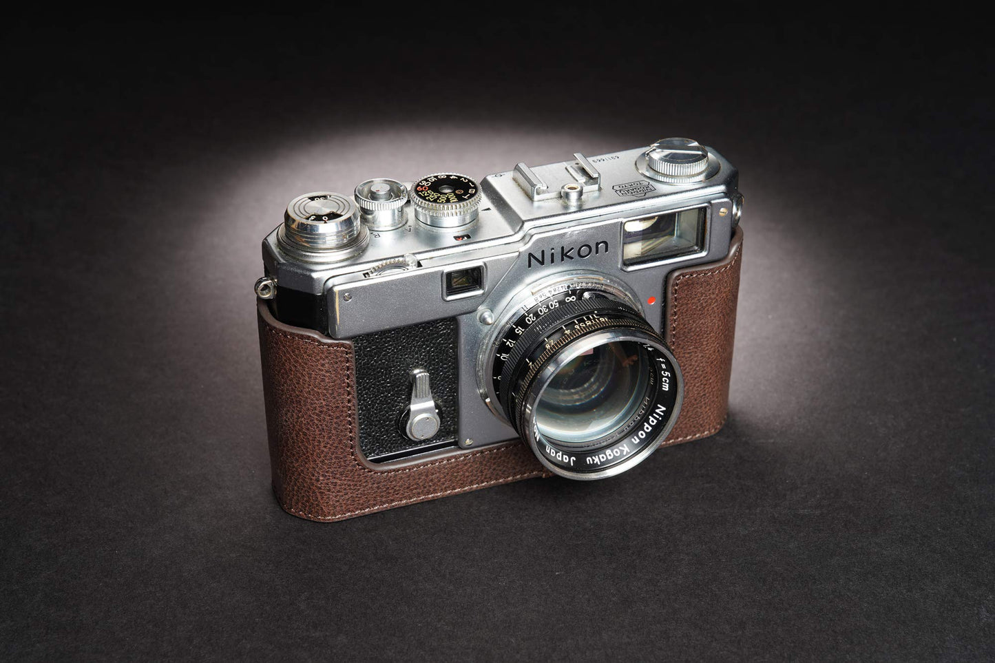 S3 Film Camera Case, BolinUS Handmade Genuine Real Leather Half Camera Case Bag Cover for Nikon S3 Film Camera with Hand Strap (Coffee)