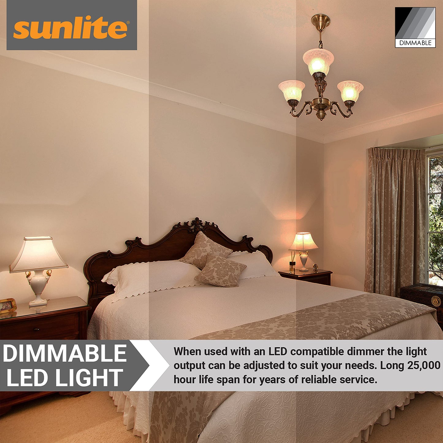 Sunlite A19 GU24 Dimmable Light Bulb, 9 Watts (60WEquivalent) 800 Lumens, 2 Prong LED Twist and Lock Base, 90 CRI, ETL Rated for Enclosed Fixtures