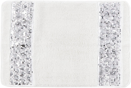 Popular Bath Sinatra Modern Bathroom Rug Classic Luxury Bath Rug Contemporary Decor Stylish Bath Mat for Shower Unique Design White Bathroom Rug Bath…