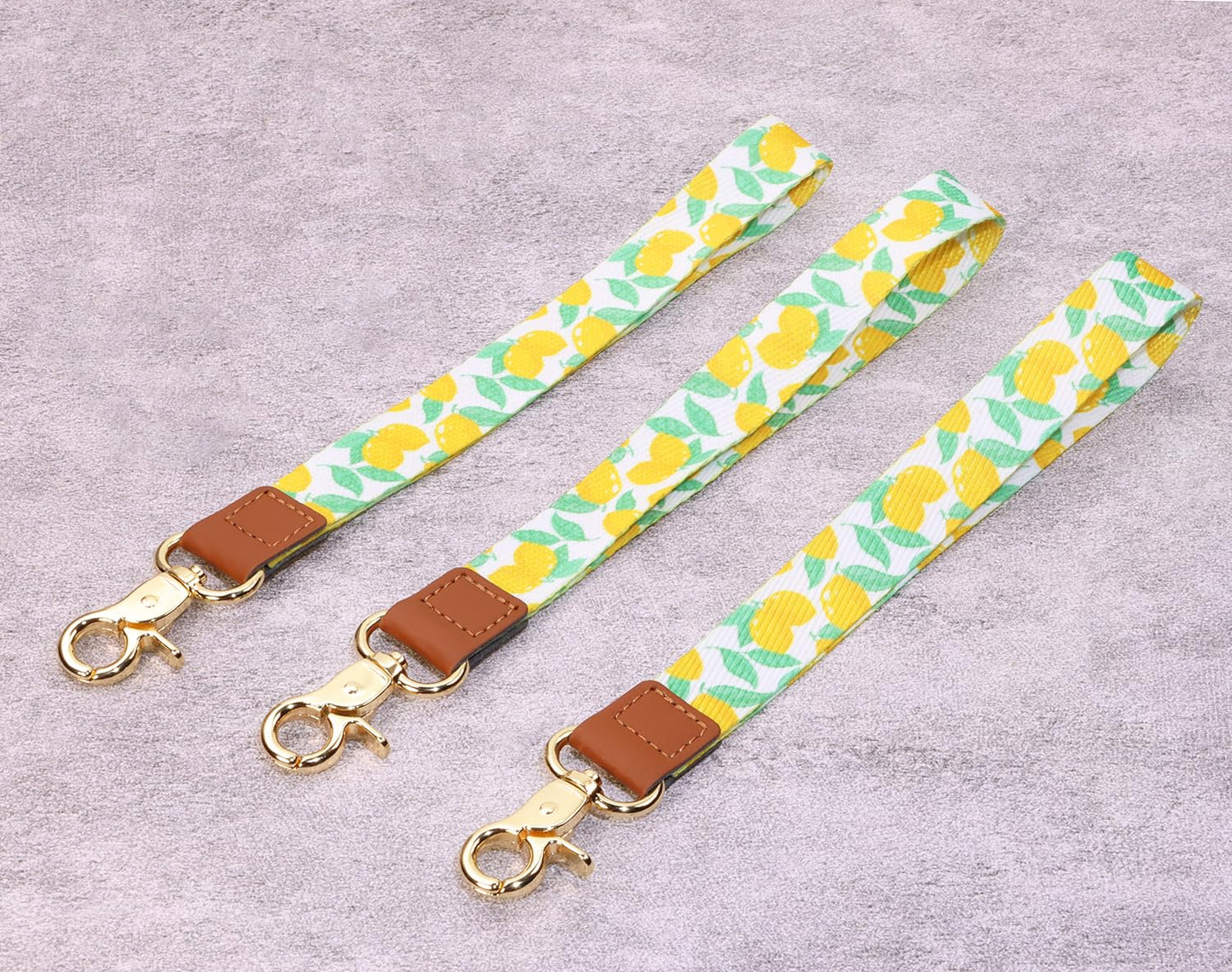 PPhtony 3pcs Cell Phone Lanyard with Phone Tether Tab Hand Wrist Strap Anti-Loss Chain Wristlet for Phone Cases (Lemon Print)