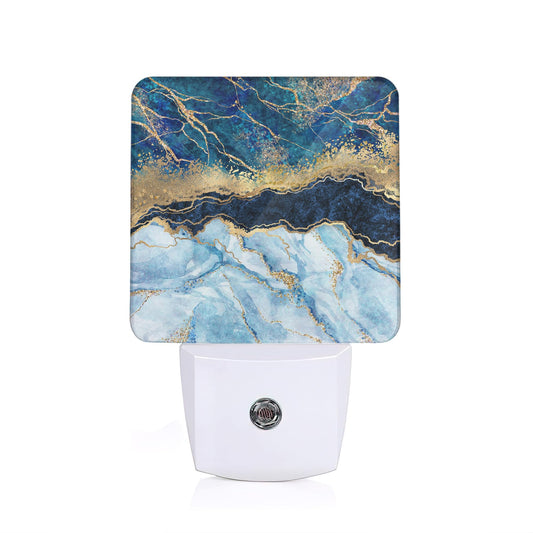 ZTHLL Blue Indigo Marble Night Light, Night Light Plug into Wall with Dusk to Dawn Sensor, LED Lamp Energy Saving Lights for Men Women Boys Girls,Lamp