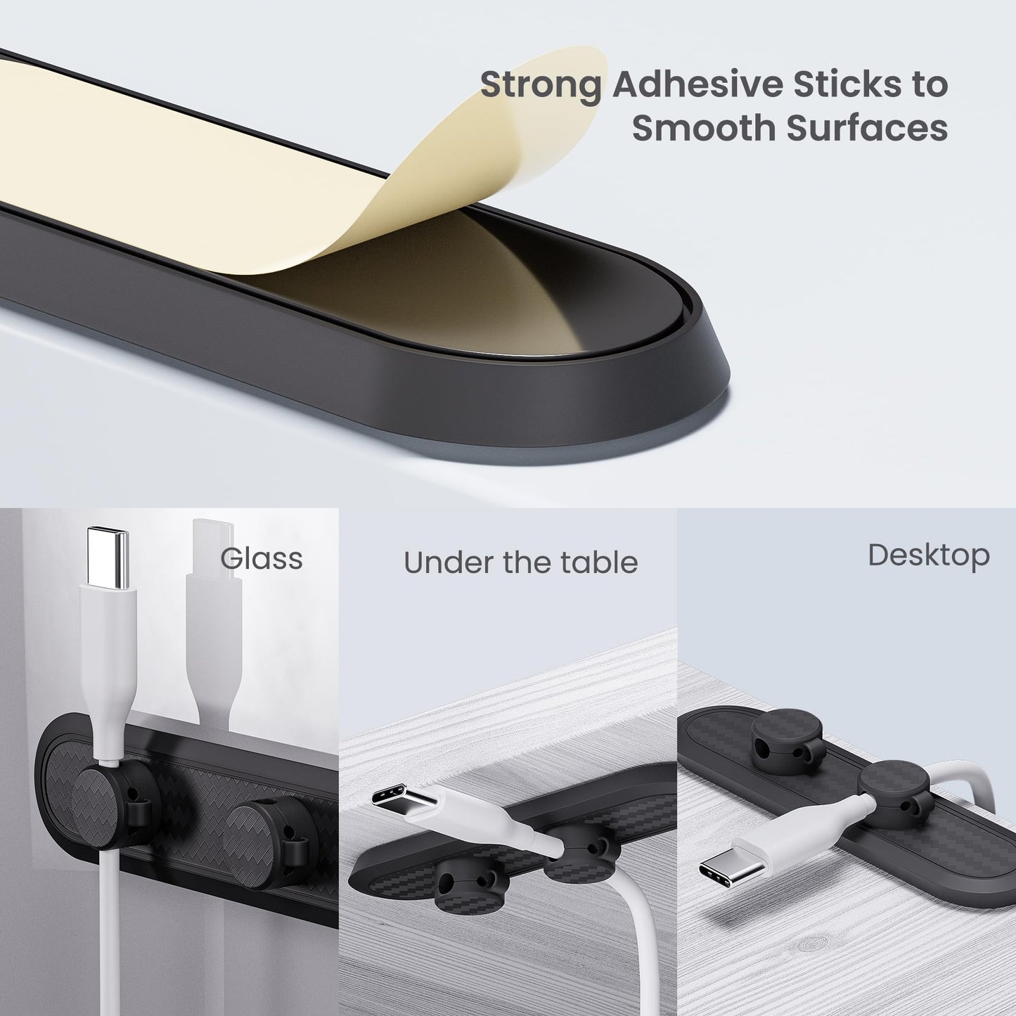 SOHOMACH Cable Management, Cord Organizer with Magnetic Cable Clips, Desk Accessories for Most USB Cable - 2 Sets