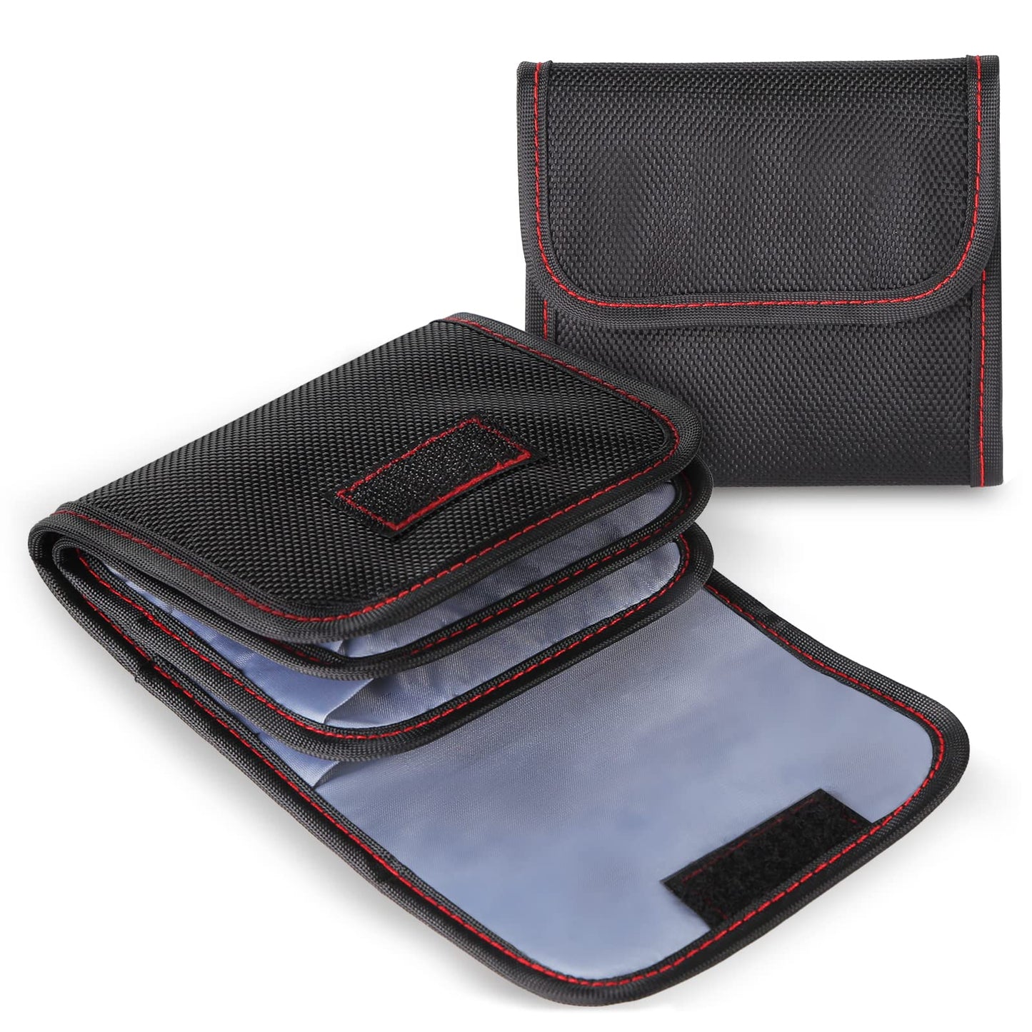 DomeStar Filter Case, 2PCS 3-Pocket Camera Lens Filter Carry Case Professional Photography Filter Holder Belt Bag Pouch Water-resistant and Dustproof