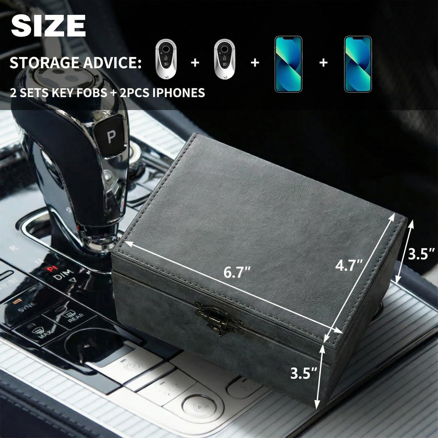 Faraday Box for Car Keys Signal Blocker - Nano Shielding Anti-Theft Relay Attacks on Keyless Entry Fobs - Large Capacity RFID Blocking Case for Home