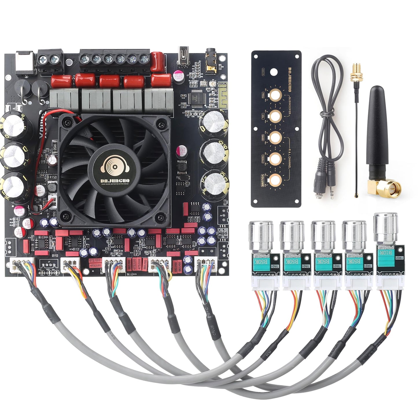 2.1 Channel Power Amplifier Board 300W+300W+600W, TPA3255 Chip with Bluetooth?AUX and USB Inputs, Audio Power Amplifier with Antenna (S600X-W)