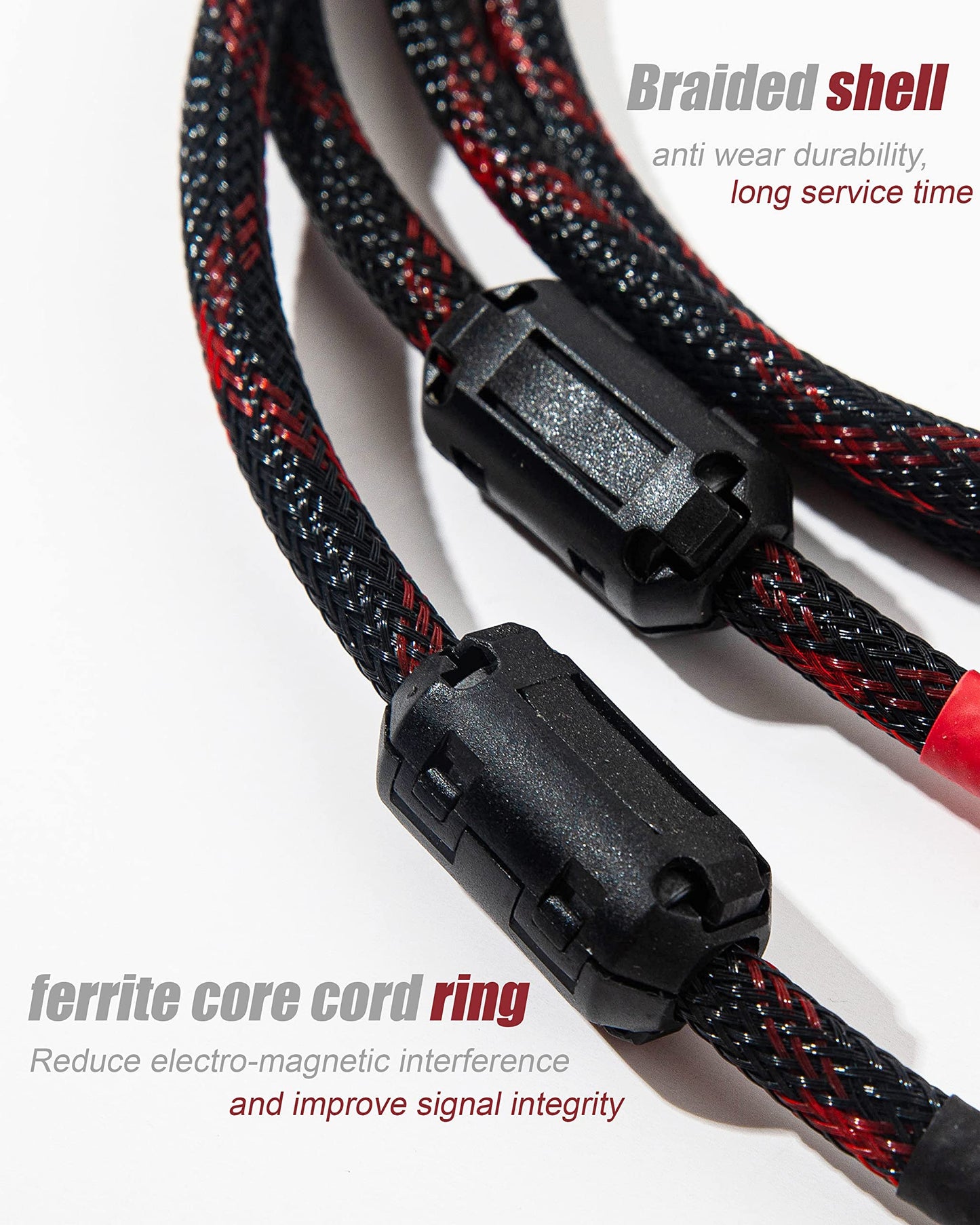 JORZOR RCA Cable, 2RCA Male to 2RCA Male Stereo Audio Cables ?Hi-Fi Sound? Braided RCA Stereo Cable for Home Theater, HDTV, Amplifiers, Hi-Fi Systems