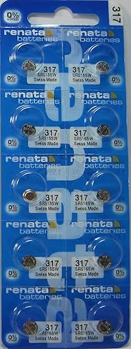 Renata 317 SR516SW SP317 V317 D317 616 Silver Oxide Mercury Free Electronic Batteries x 10