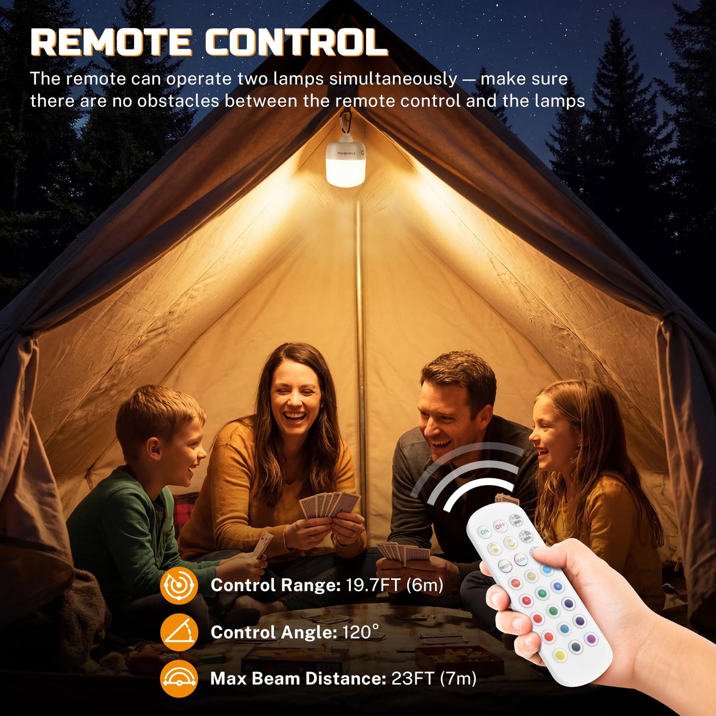 EverBrite E26 Rechargeable Light Bulbs, Remote & Touch Control, 2-Pack