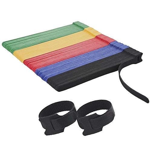 NBTORCH 150 PCS Fastening Cable Ties Reusable, Multi-purpose 8 in Cable Management Ties with Hook and Loop, Adjustable Cord Ties for Organizing Home