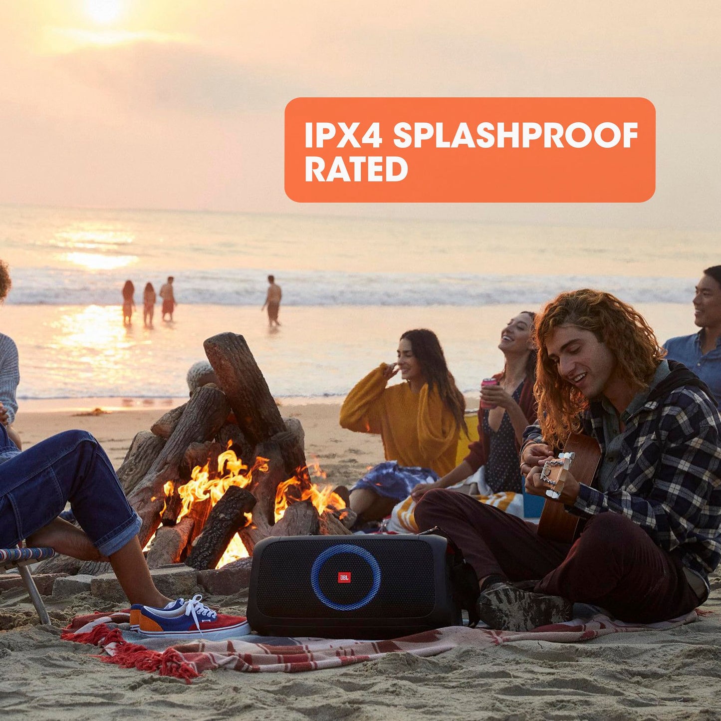 JBL PartyBox On-The-Go Powerful Portable Bluetooth Party Speaker with Dynamic Light Show, black