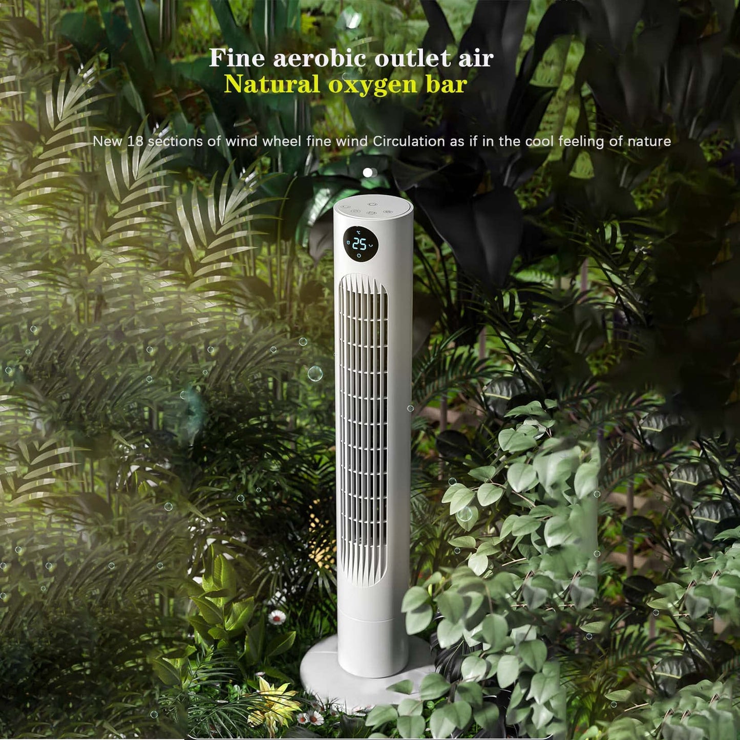 BNE Silent leafless Tower Fan with Remote Control, 3 Modes, 3 speeds, 60° Swing Head, 12-Hour Timer, can be Used in the Bedroom, Office, 78cm high