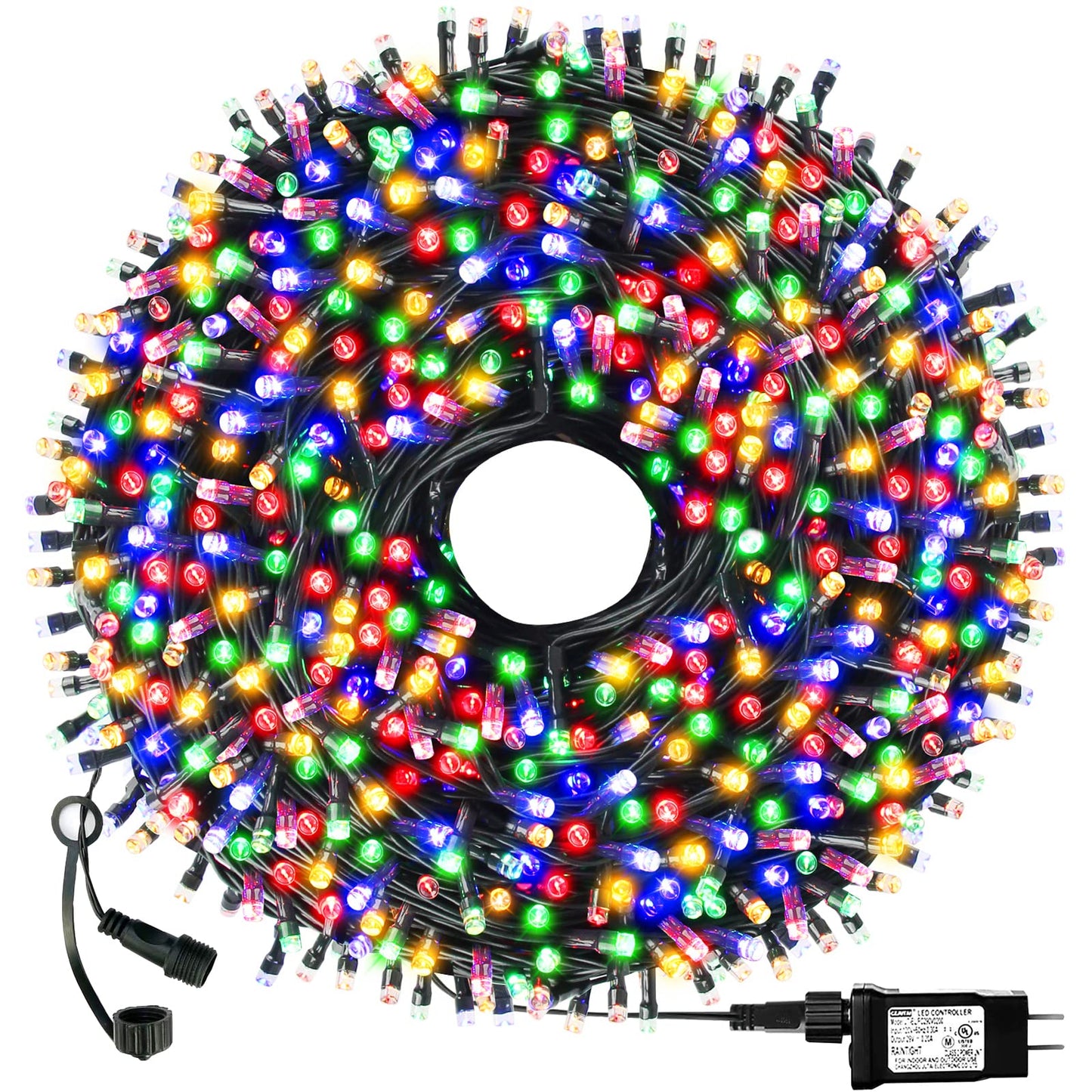 OUTYLTS Christmas String Lights End-to-End Plug 8 Modes 108FT 300 LED IP55 Outdoor Waterproof UL Certificated Indoor Fairy Lights Garden Wedding