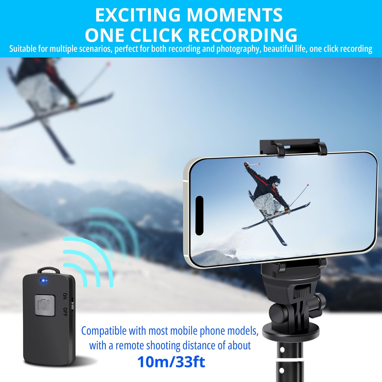 BZE 62 inches Extendable Selfie Stick Tripod with Wireless Remote & Phone Holder, Portable Aluminum Alloy 3 in 1 Stand for Group Photos, Vlogging