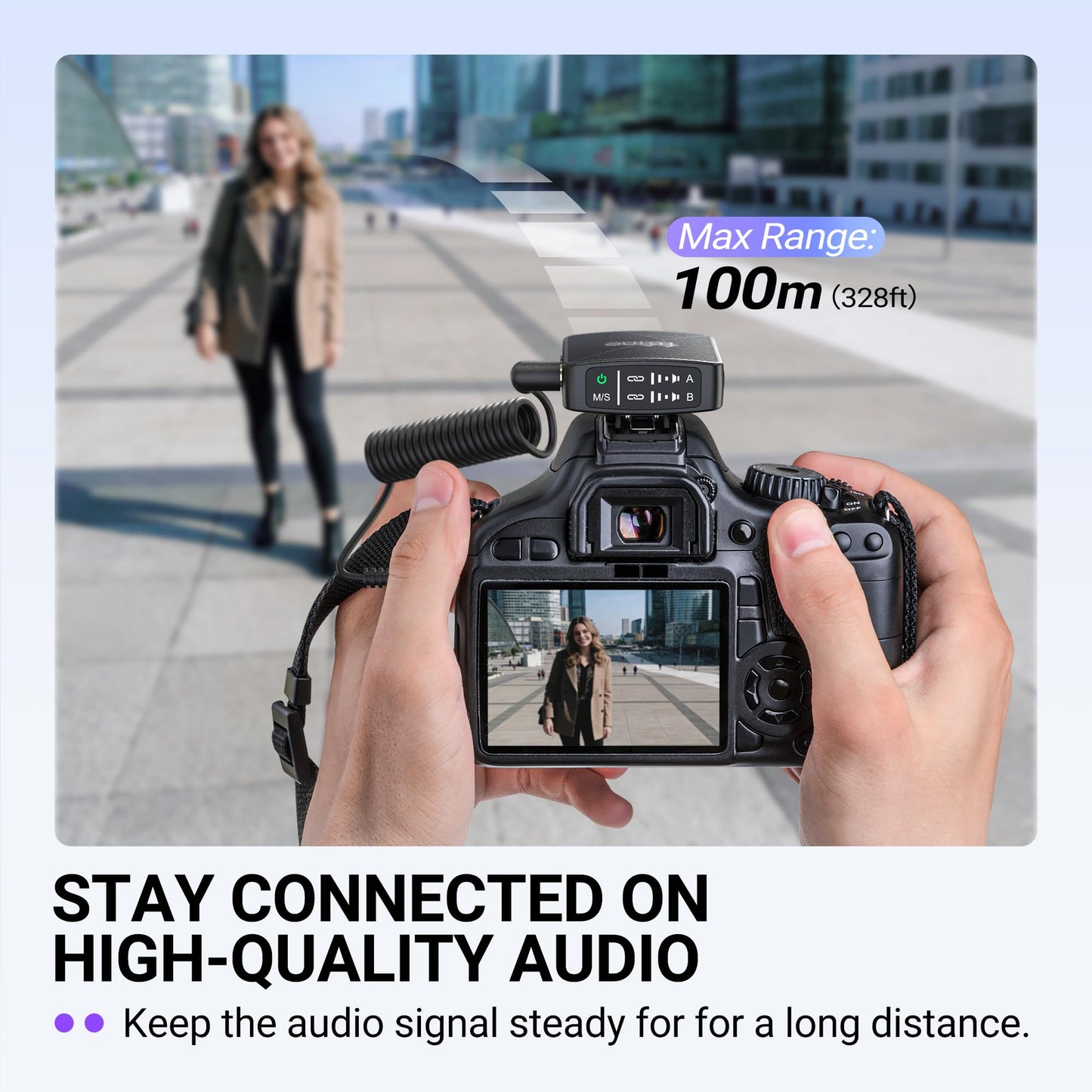 FIFINE Wireless Lavalier Microphone for iPhone/Android/Camera, 2 Pack Cordless Lapel Mic System for Vlog Recording Video YouTube/TikTok Interview