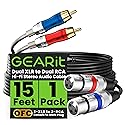 GEARit Dual 2 XLR Female to Dual 2 RCA Male Cable (15ft) 2-XLR to 2-RCA Female to Male Plug for Home Theater Mixers Amplifiers Hi-Fi Systems