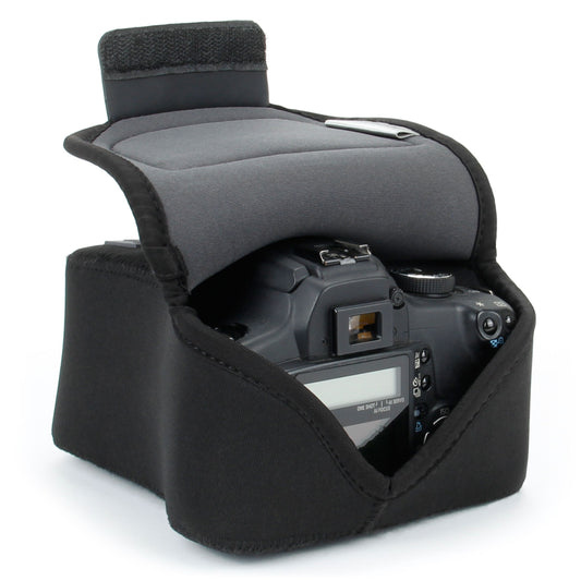USA Gear Camera Sleeve (Medium) for Compact SLRs Compatible with Canon EOS R100 Nikon Z30 Sony ZV-E10, and more - Padded Neoprene DSLR Case