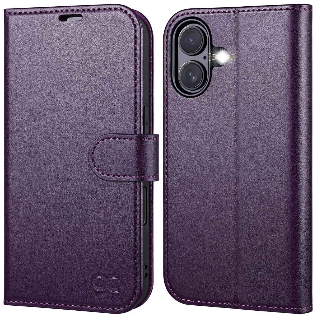 OCASE Compatible with iPhone 16 Wallet Case, PU Leather Flip Folio Case with Card Holders RFID Blocking Kickstand [Shockproof TPU Inner Shell] Phone