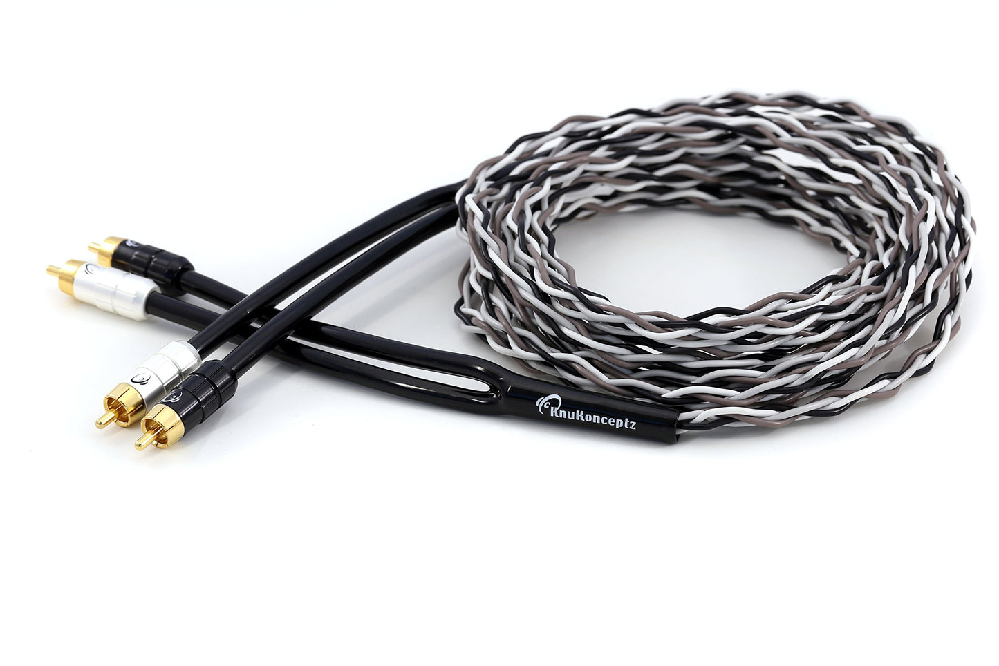 KnuKonceptz Krux Audiophile 1/2M Interlaced 3D Copper Twisted Pair 1.5ft RCA Cable