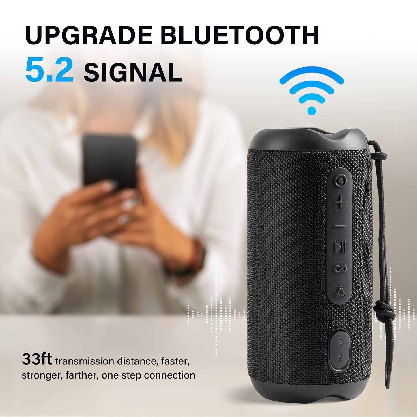 Generic Linkyou Bluetooth Speakers Portable Wireless Speaker with 30W Stereo Sound, Upgraded Portable Speaker Black, IPX7 Waterproof Shower Speaker