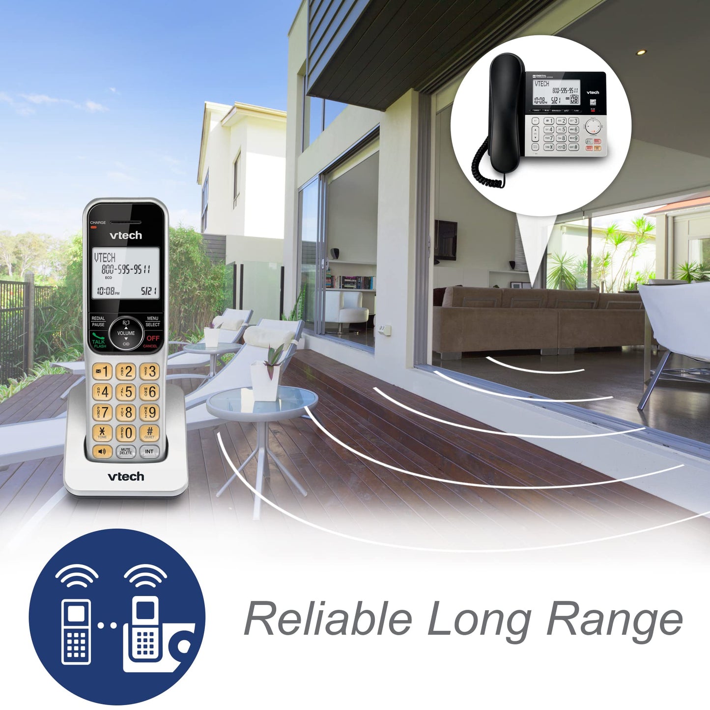 VTech VG208 DECT 6.0 Corded/Cordless Phone for Home with Answering Machine, Call Blocking, Caller ID, Large Backlit Display, Duplex Speakerphone