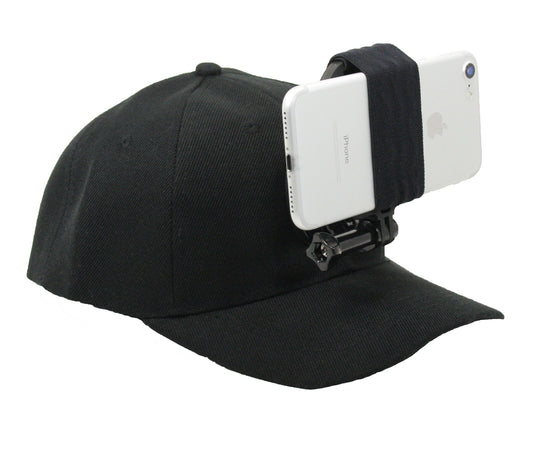 OCTO MOUNT - Baseball Hat Compatible with Smartphone or GoPro Camera Head Mount. Compatible with Any Cell Phone or Action Camera. iPhone, Samsung