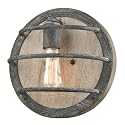 DAYCENT Farmhouse Wall Sconce Retro Rustic Wood Wall Light Fixtures 1-Light Industrial Caged Sconces Lighting for Bedroom Hallway Kitchen Corridor