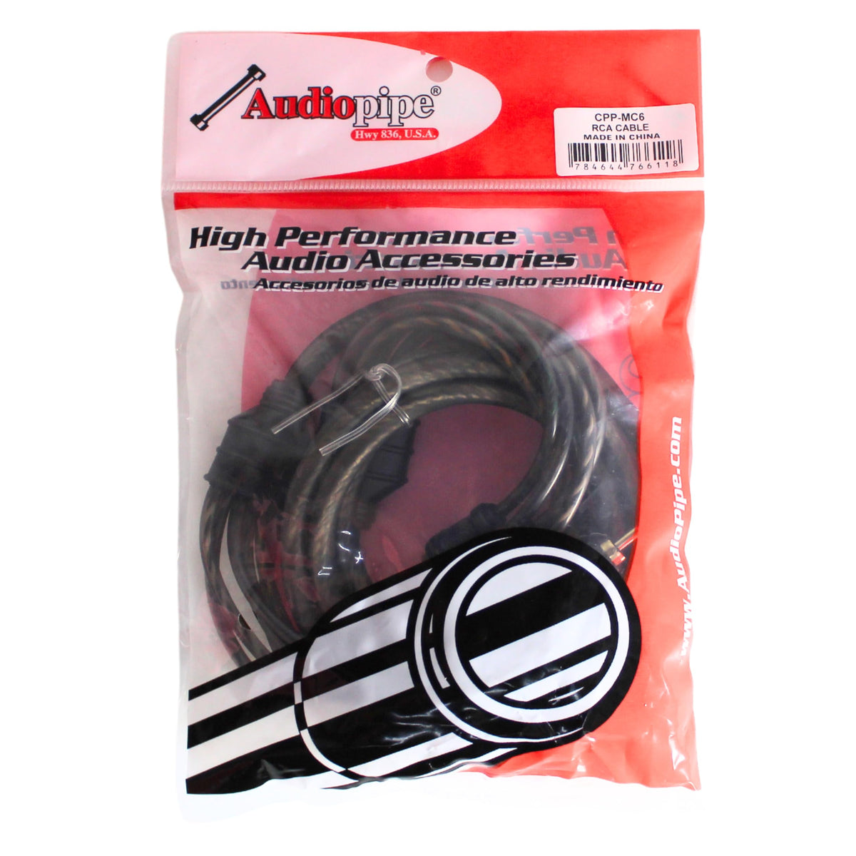 6ft Audiopipe 6-Channel Car Audio Dual Twisted OFC RCA Cable