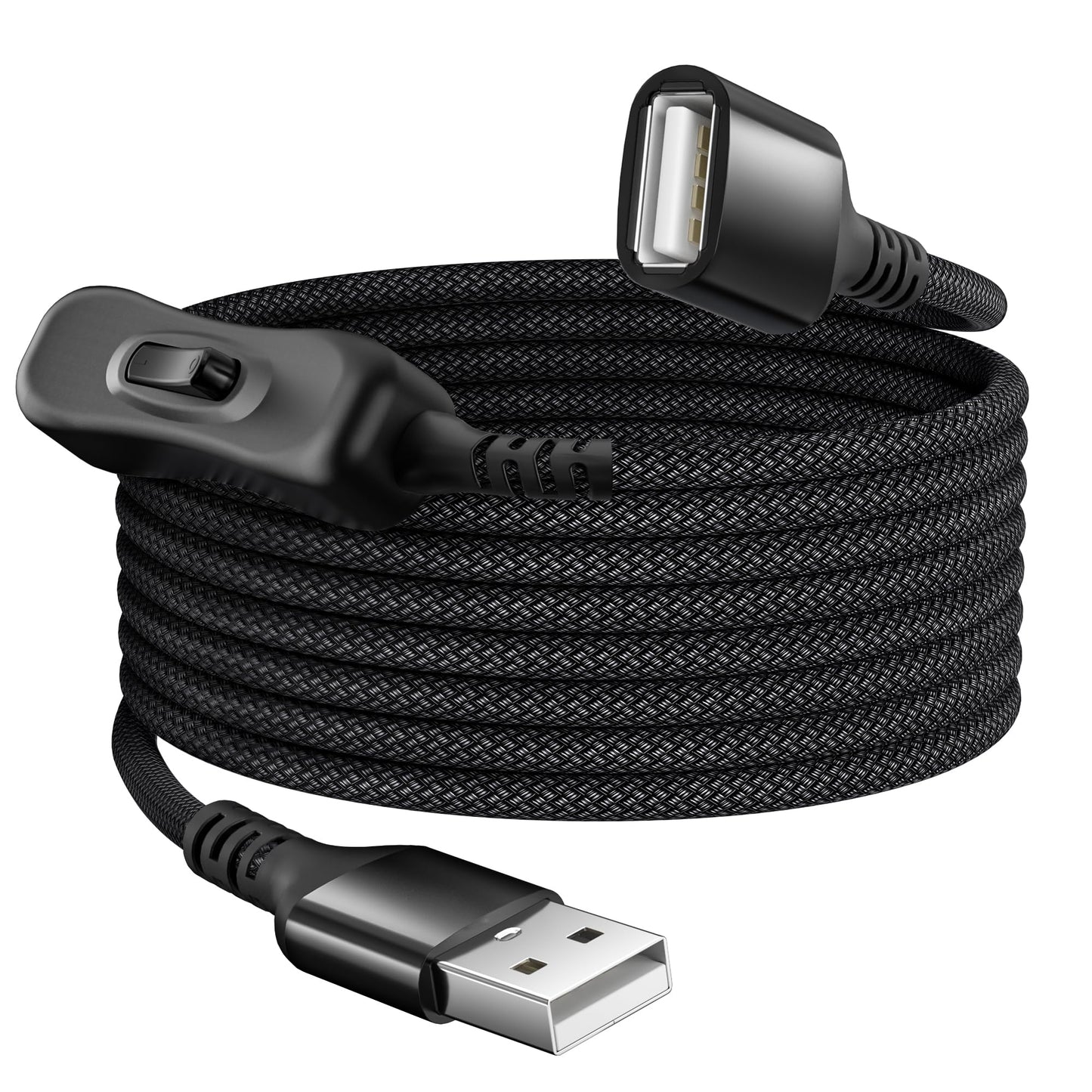 Itramax USB On Off Switch Cable,USB Extension Cable Support Data and Power 6.6FT/2M,Inline Power Switch,Male to Female with Toggle Switch for LED