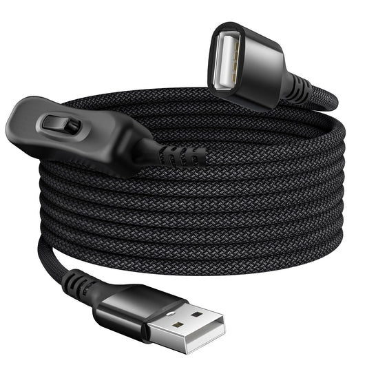 Itramax USB On Off Switch Cable,USB Extension Cable Support Data and Power 6.6FT/2M,Inline Power Switch,Male to Female with Toggle Switch for LED