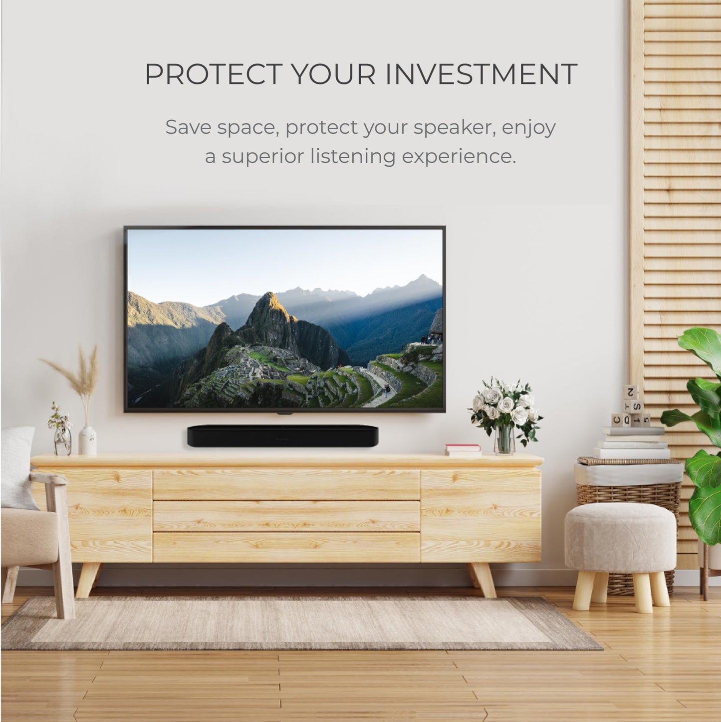 HumanCentric Soundbar Wall Mount for Sonos Beam Speaker - Black