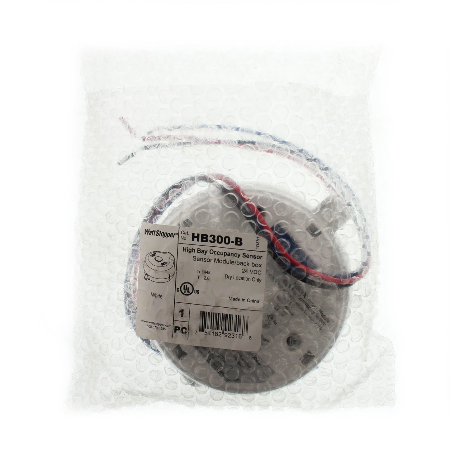Watt Stopper HB300-B High-Bay Occupancy Sensor, 24Vdc, Lens Sold Seperate, White